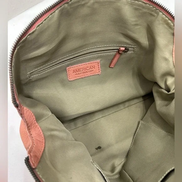 American Leather Co. Carrie Dome Satchel Handbag Purse “Desert Rose” Color - Picture 11 of 12